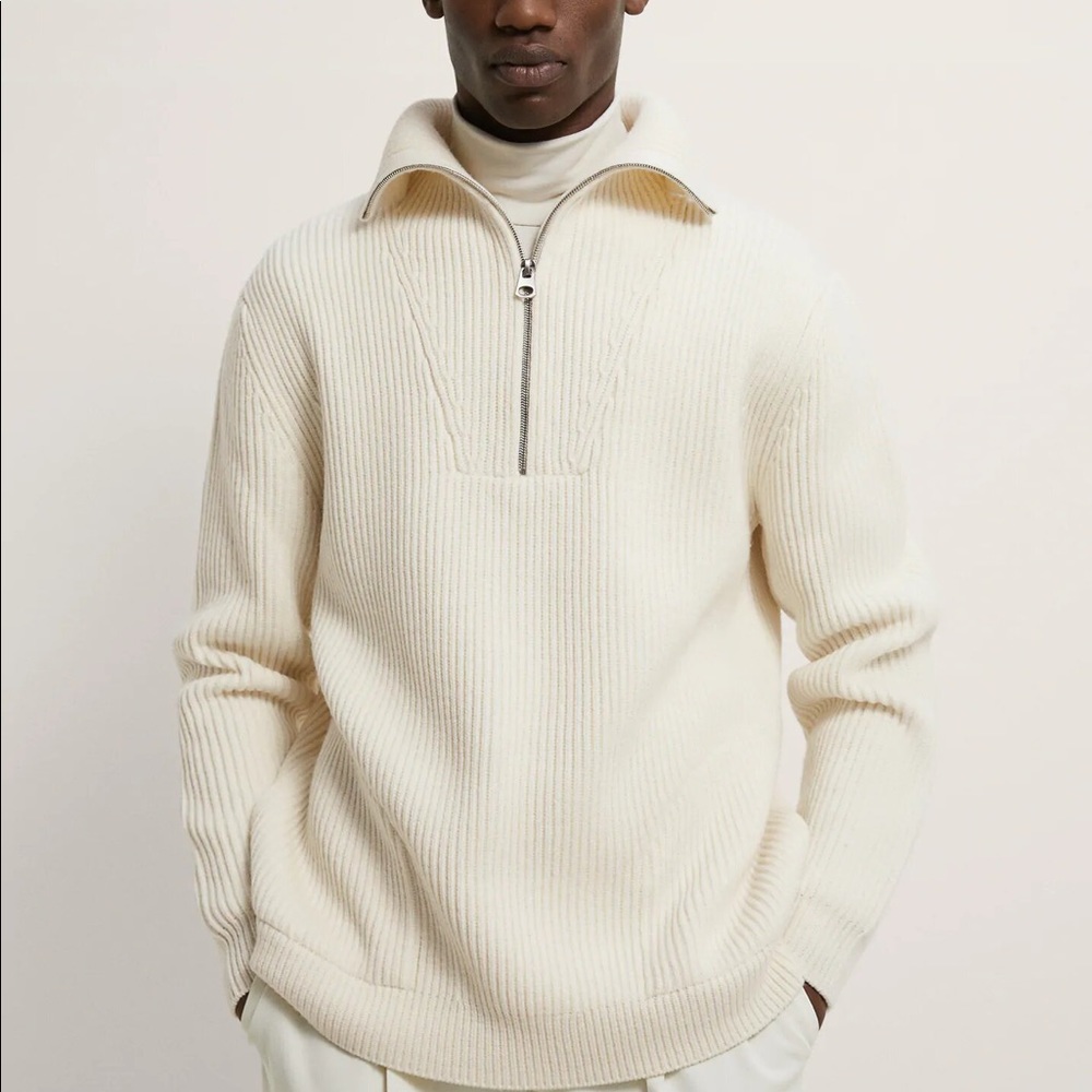 Zara Man Wool Blend Mock Neck Sweater XL